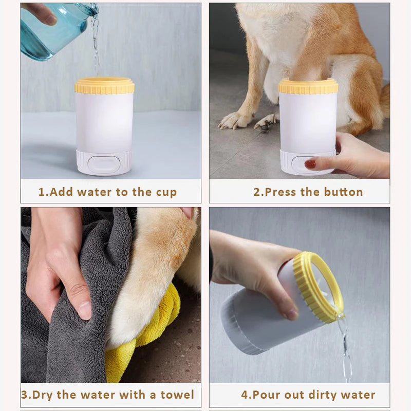 Semi-Automatic Silicone Dog Paw Cleaner – Gentle Brush for Easy Paw Washing